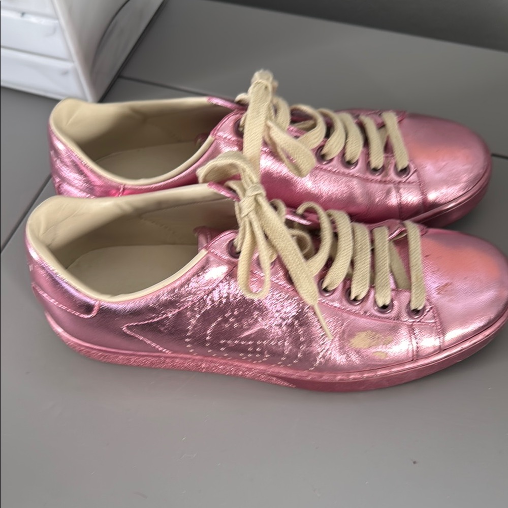 Pink Metallic Women's Sneakers - Picture 3 of 6